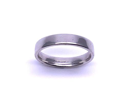 9ct White Gold Plain Wedding Ring 3.5mm