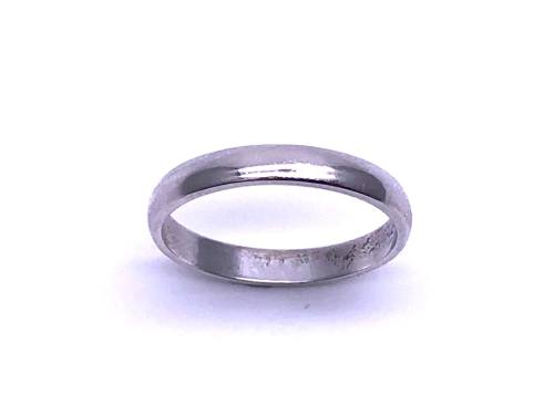 9ct White Gold Plain Wedding Ring 3mm