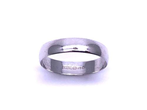 9ct White Gold Plain Wedding Ring 4mm