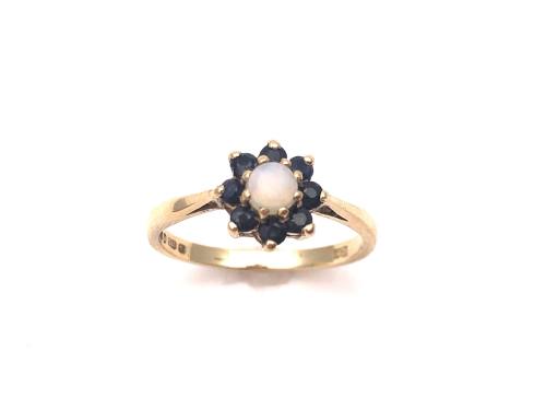 9ct Sapphire & Opal Cluster Ring