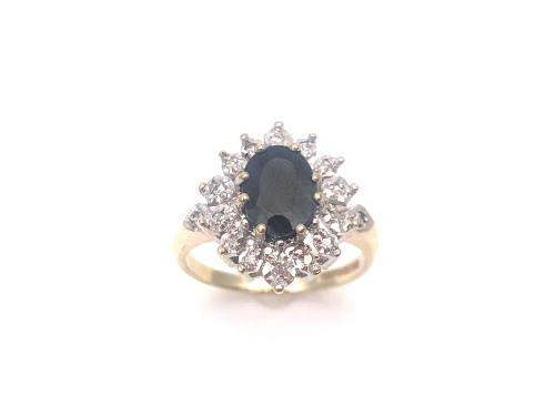 9ct Sapphire & Diamond Cluster Ring