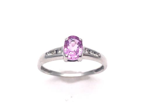 9ct Pink Sapphire & Diamond Ring