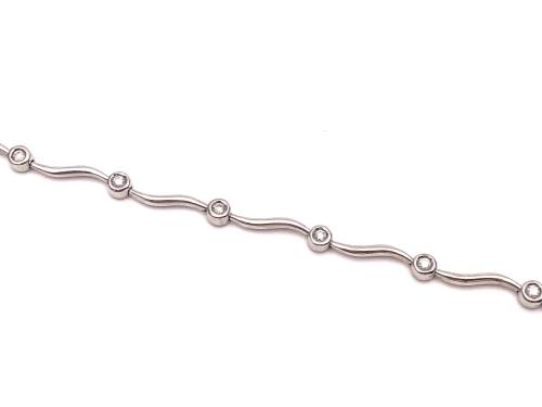 9ct White Gold Diamond Bracelet