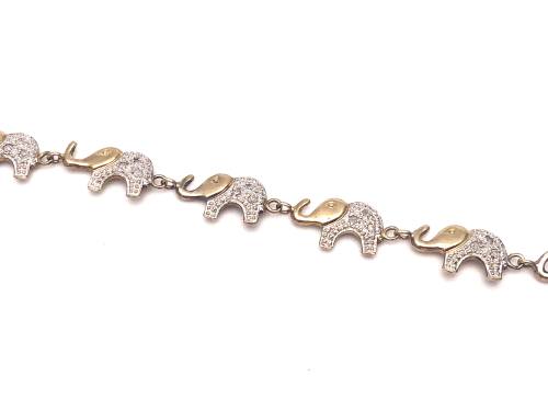 9ct Elephant Diamond Bracelet