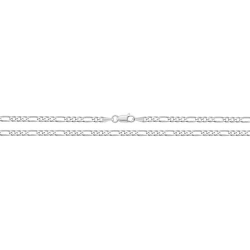 Silver Light Figaro Necklet 20 Inch