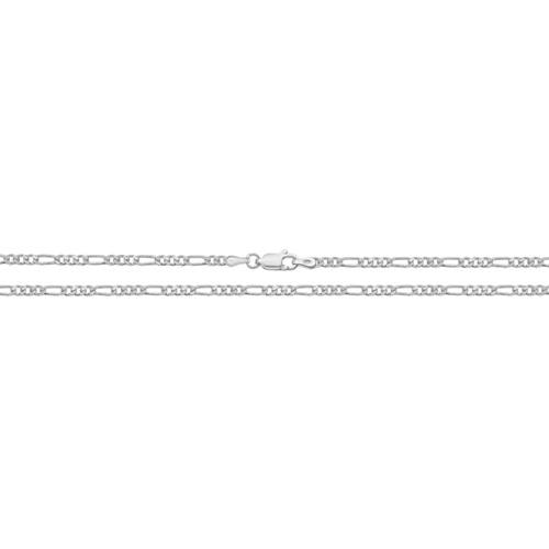 Silver Light Figaro Chain 18 Inch