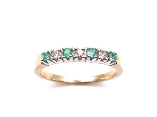 9ct Emerald and Diamond Eterniity Ring 0.11ct
