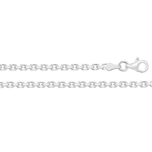 Silver Faceted Belcher Chain 28 Inch