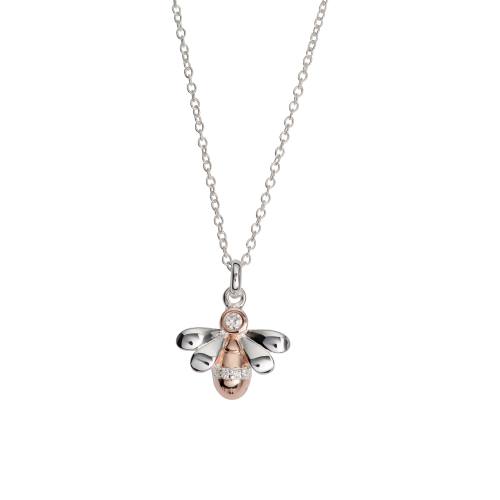 Silver & Rose Gold Plate Bumble Bee Pendant & Chai
