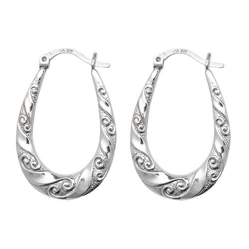 Silver Creole Earrings