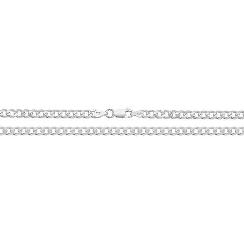 Silver Curb Pave Bracelet 7 inch