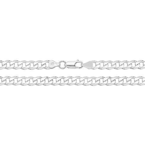 Silver Curb Necklet 22 Inch