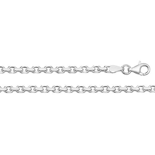 Silver Faceted Belcher Chain 16 Inch