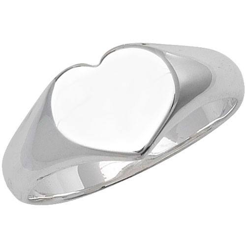Silver Babies Heart Signet Ring H