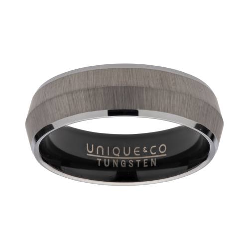 Tungsten Carbide Brushed Effect Band Ring