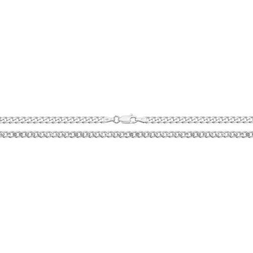 Silver Curb Pave Chain 10 inch
