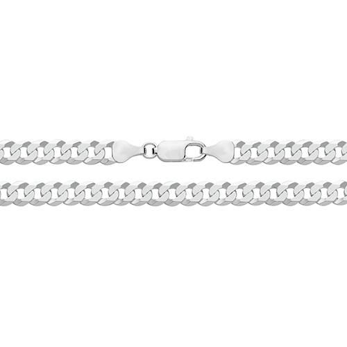 Silver Flat Curb Bracelet 7 Inch