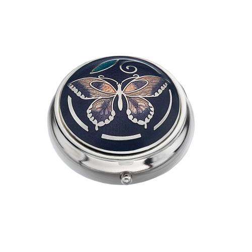 Pillbox Purple With Butterfly Single Compartment