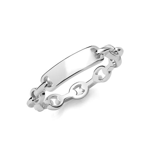 Silver Identity Chain Link Ring Size P