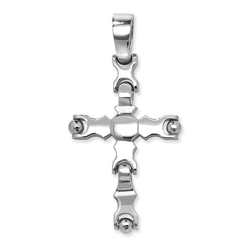 Silver Jointed Movable Cross Pendant 85x45mm