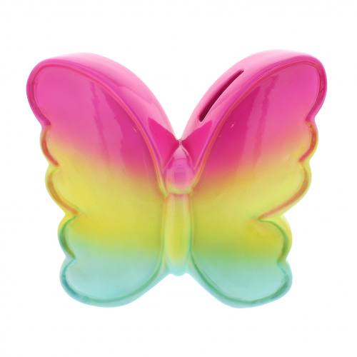 Multicoloured Butterfly Resin Money Box CH142