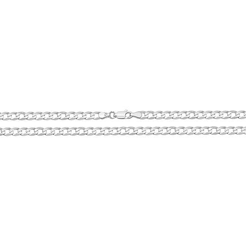 Silver Flat Open Curb Chain 22 Inch