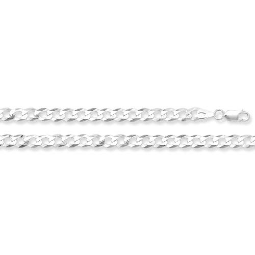 Silver Flat Open Curb Chain 22 Inch