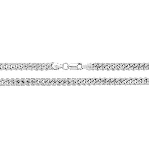 Silver Close Curb Necklet 22 Inch