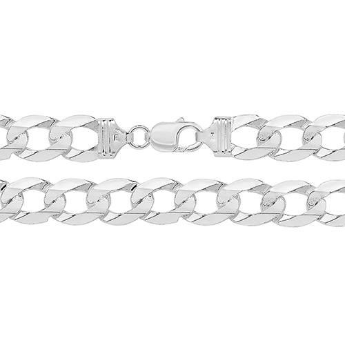 Silver Flat Open Curb Bracelet 8 Inch