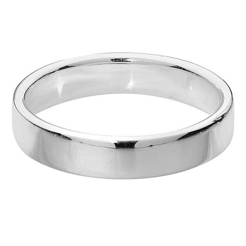 Silver Soft Court Wedding Ring 4mm Size Q