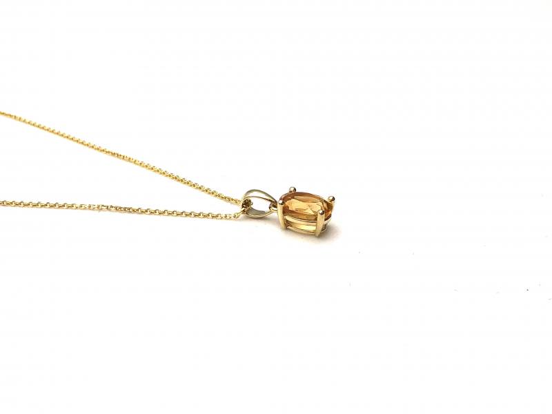 Amazon.com: 10k Yellow Gold Genuine Emerald-Cut Citrine Pendant Necklace :  Clothing, Shoes & Jewelry