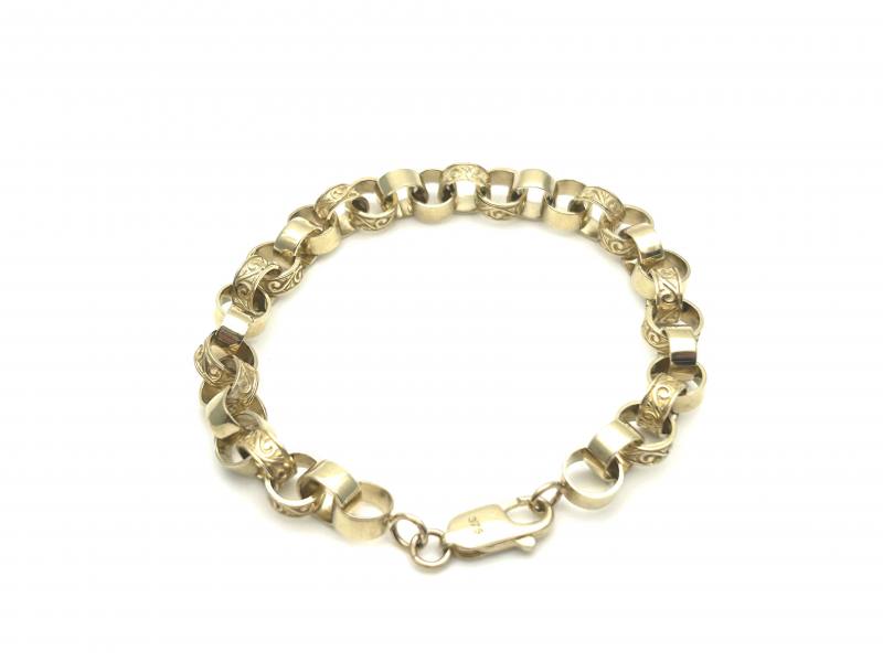 9ct Yellow Gold Belcher Bracelet With 21 Charms | Miltons Diamonds