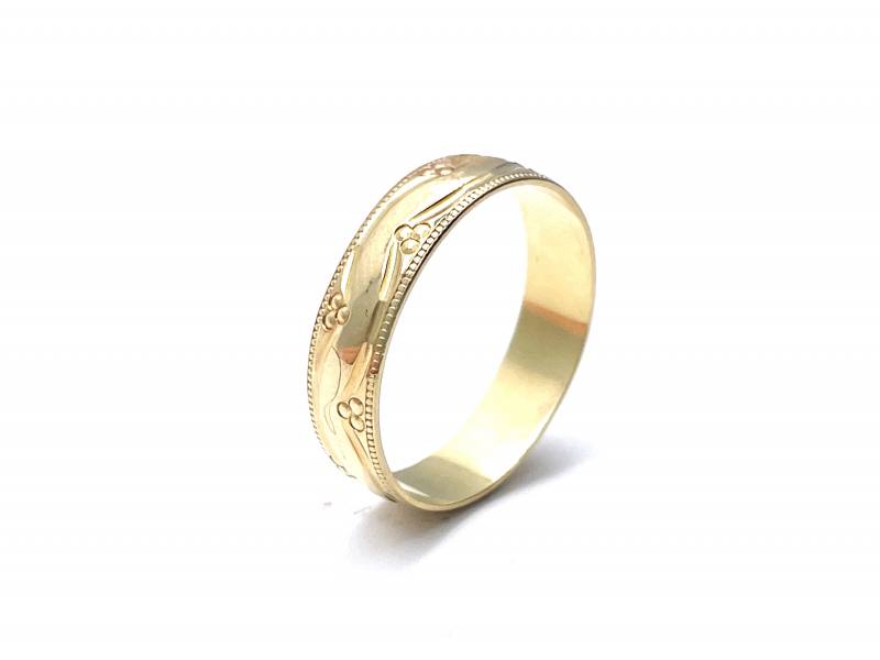 Patterned gold wedding rings shop