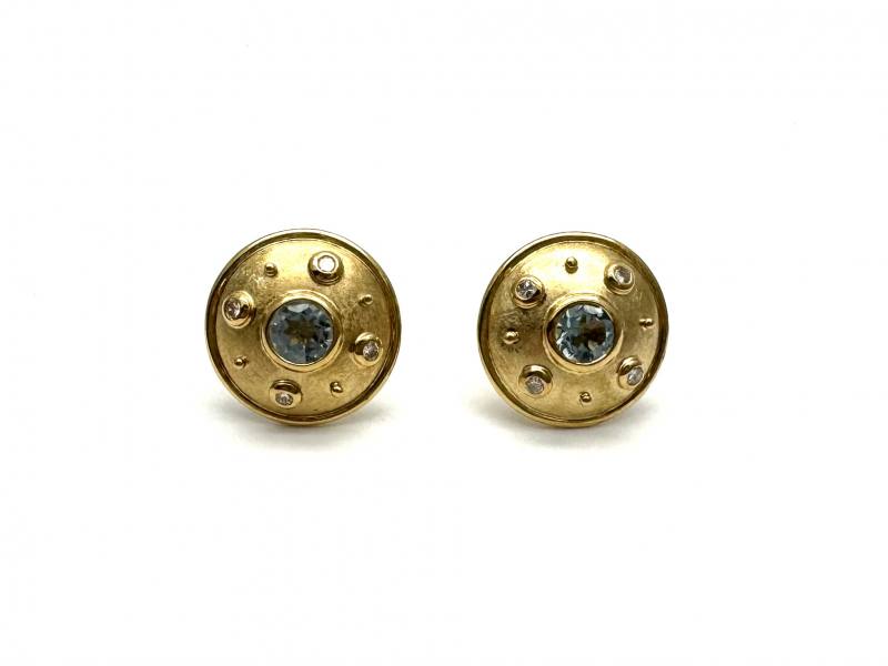 Theo Fennell Small Palm Diamond Disc Earrings
