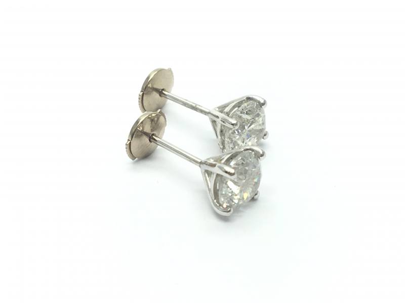 18ct Diamond Solitaire Stud Earrings 3.19ct at Segal's Jewellers