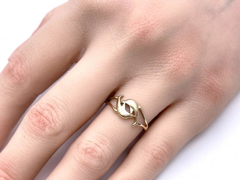 Twin Dolphin Ring 14k Yellow Gold ByPass Twinning Band Womens Vintage – The  Jewelry Gallery of Oyster Bay