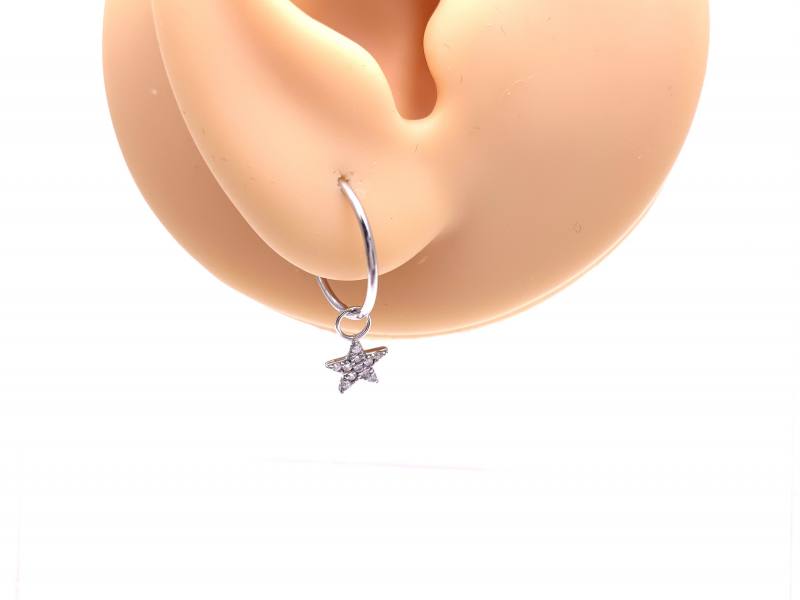 9ct White Gold CZ Star Earring Charm at Segal's Jewellers