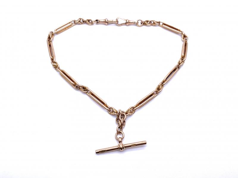 Rose gold deals albert chain