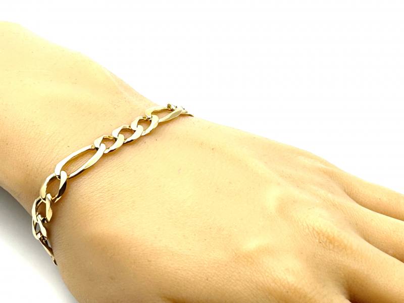 21cm 9ct Gold Figaro Bracelet Chain – Rococo Jewellery
