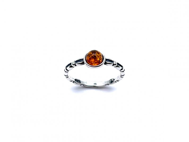 Silver ring sales with amber stone